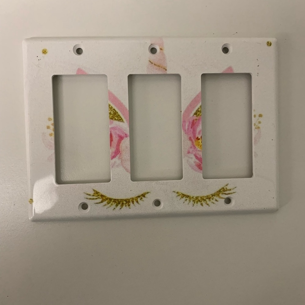 NEW Unicorn Themed Light Switch Cover Plate Plastic Girls Decor Fantasy Magical